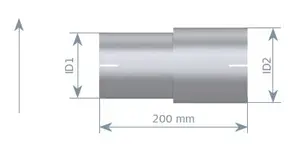 Pipe Adaptor ID/ID=102.1/127.5 L=200, ALU